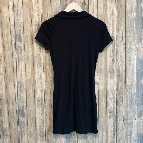 NWT SO black Short Sleeve Runched Front Button Up Dress | Size Small - Picture 8 of 11